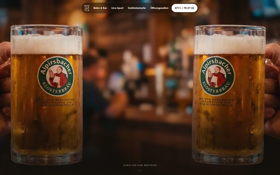 Website-Projekt Vis-à-Vis Bistro & Sportsbar